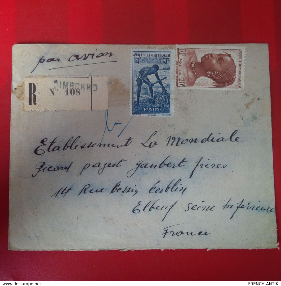 LETTRE RECOMMANDE A.O.F POUR ELBEUF PAR AVION - Briefe U. Dokumente