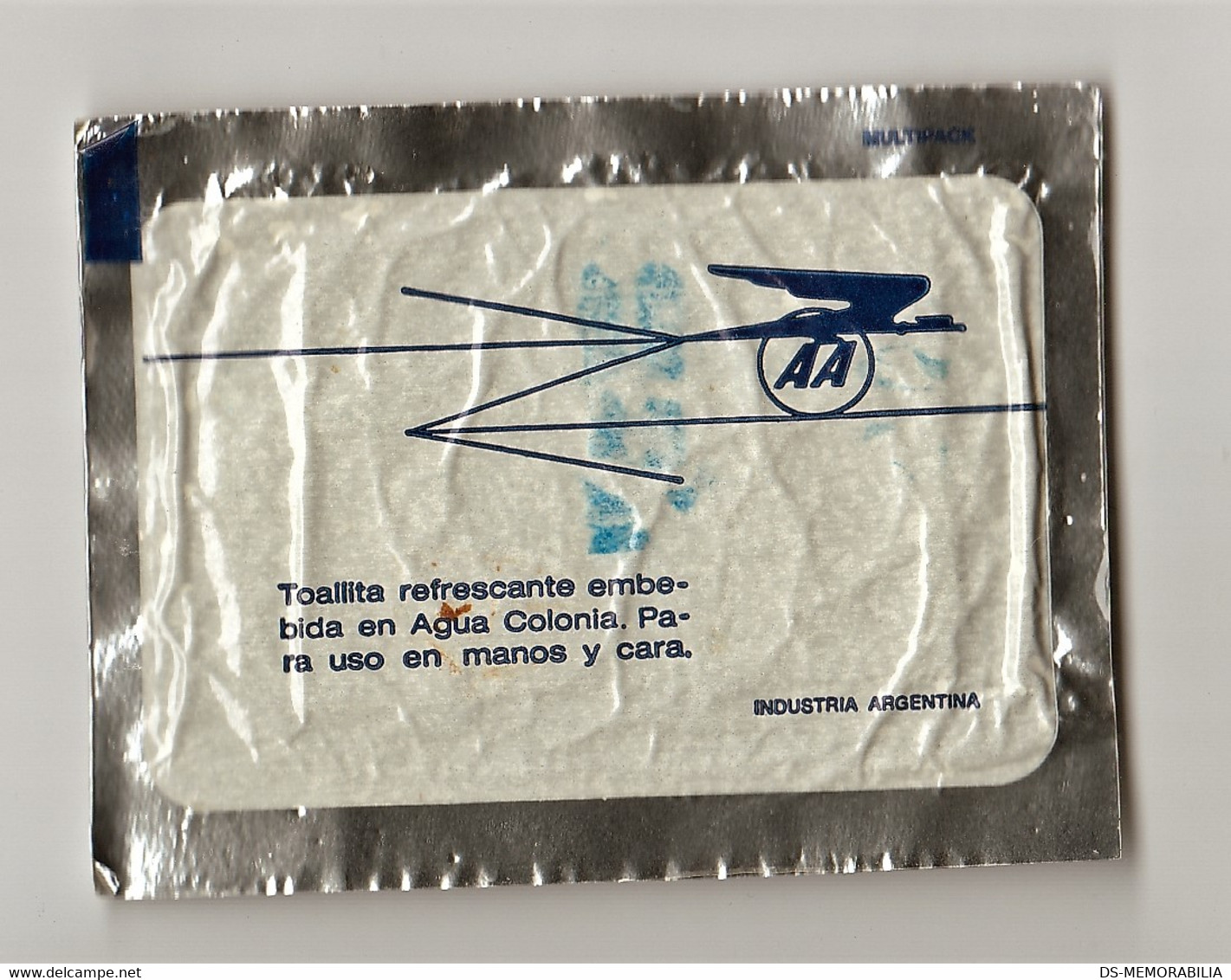 AA Aerolineas Argentinas Toallita Refrescante / Refreshing Tissue - Materiale Promozionale