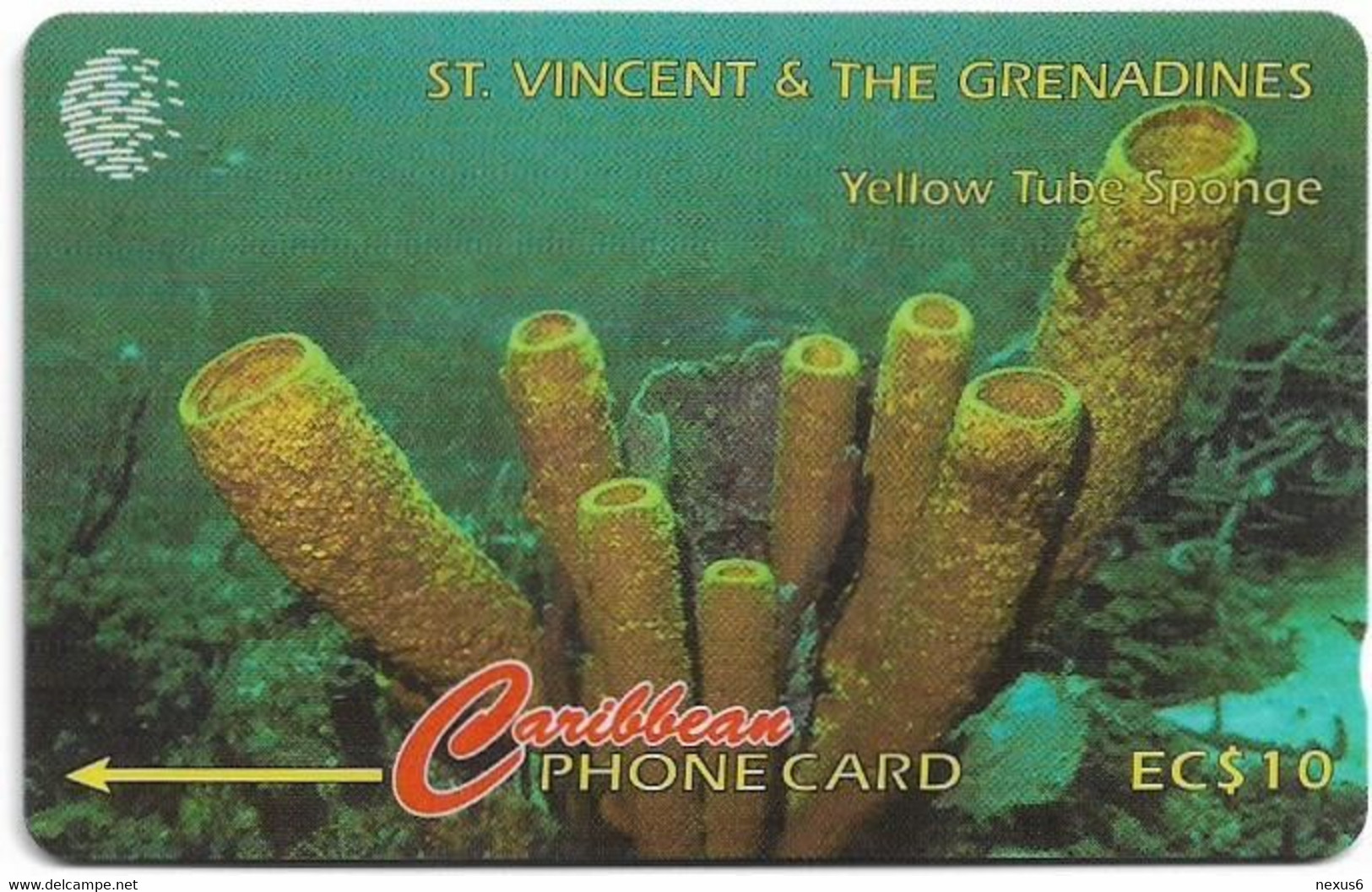 St. Vincent - C&W (GPT) - Yellow Tube Sponge, 52CSVF, 1996, 9.900ex, Used - Saint-Vincent-et-les-Grenadines