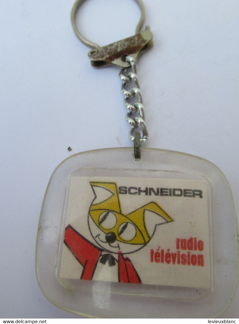 Porte-Clés  Publicitaire Ancien/Electro-ménager /SCHNEIDER/ Radio Télévision/TROUSSELLE/ Compiègne/1960 - 1970    POC496 - Schlüsselanhänger