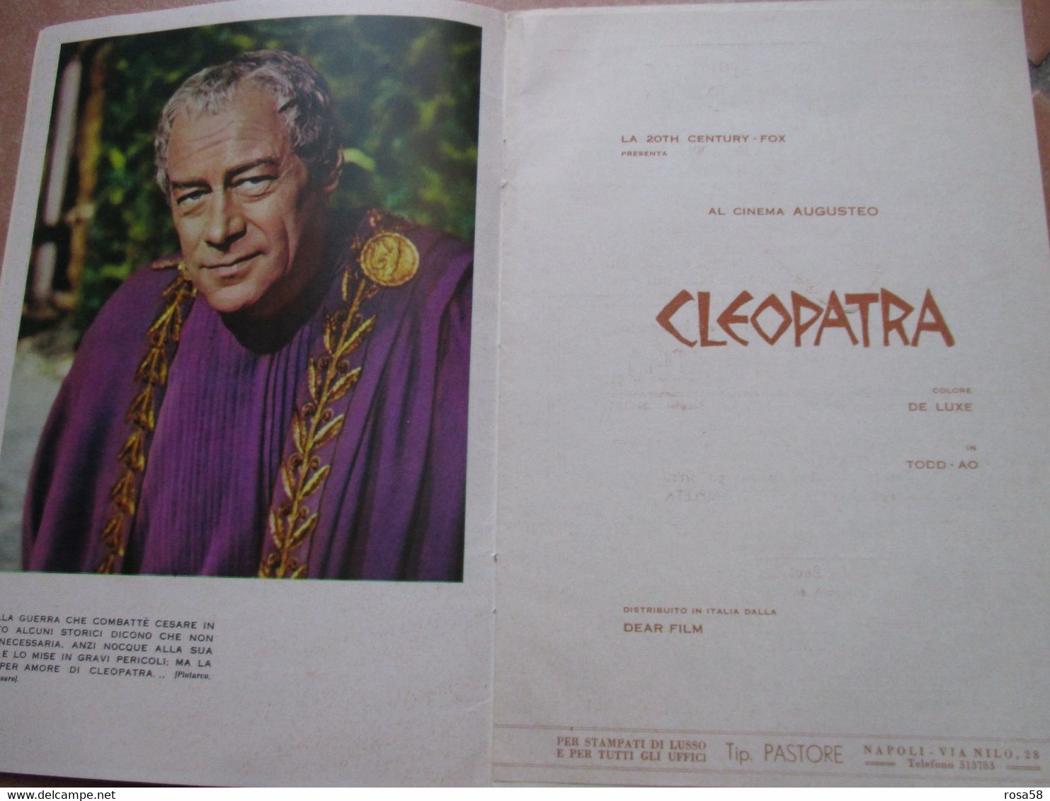 Movie 20 Th CENTURY FOX Elizabeth Taylor Richard Burton CLEOPATRA Dear Film Opuscolo Epoca Pubblicità Calze BLOCH - Cinema E Musica