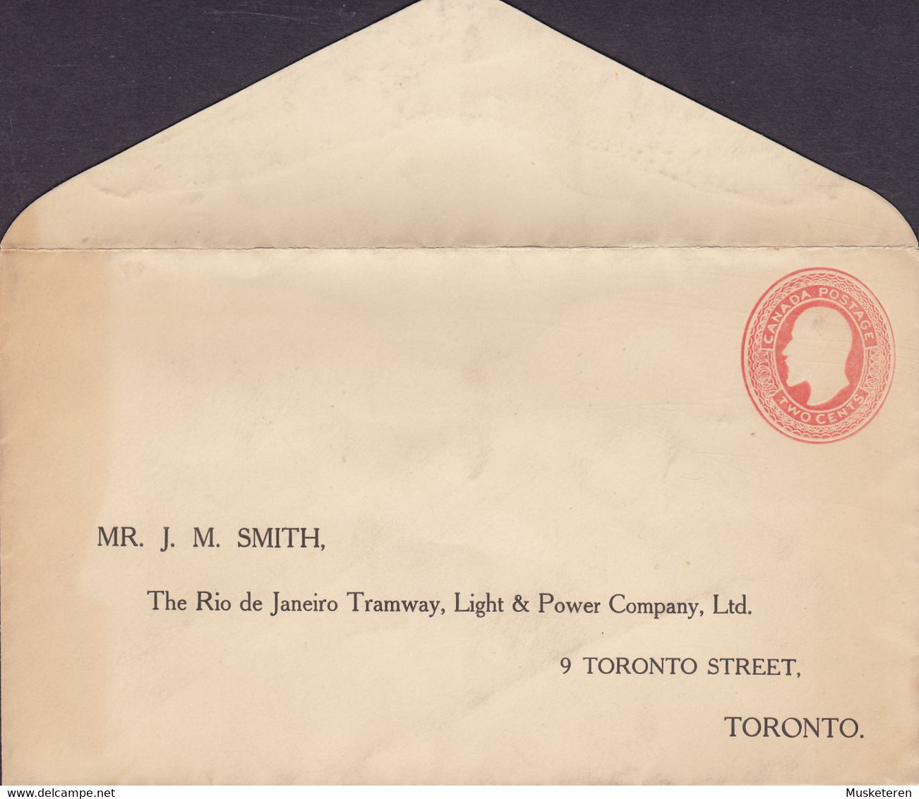 Canada Postal Stationery Ganzsache Entier 2c. Edw. VII. PRIVATE Print 'THE RIO DE JANEIRO TRAMWAY, LIGHT & POWER CO.' - 1903-1954 Reyes