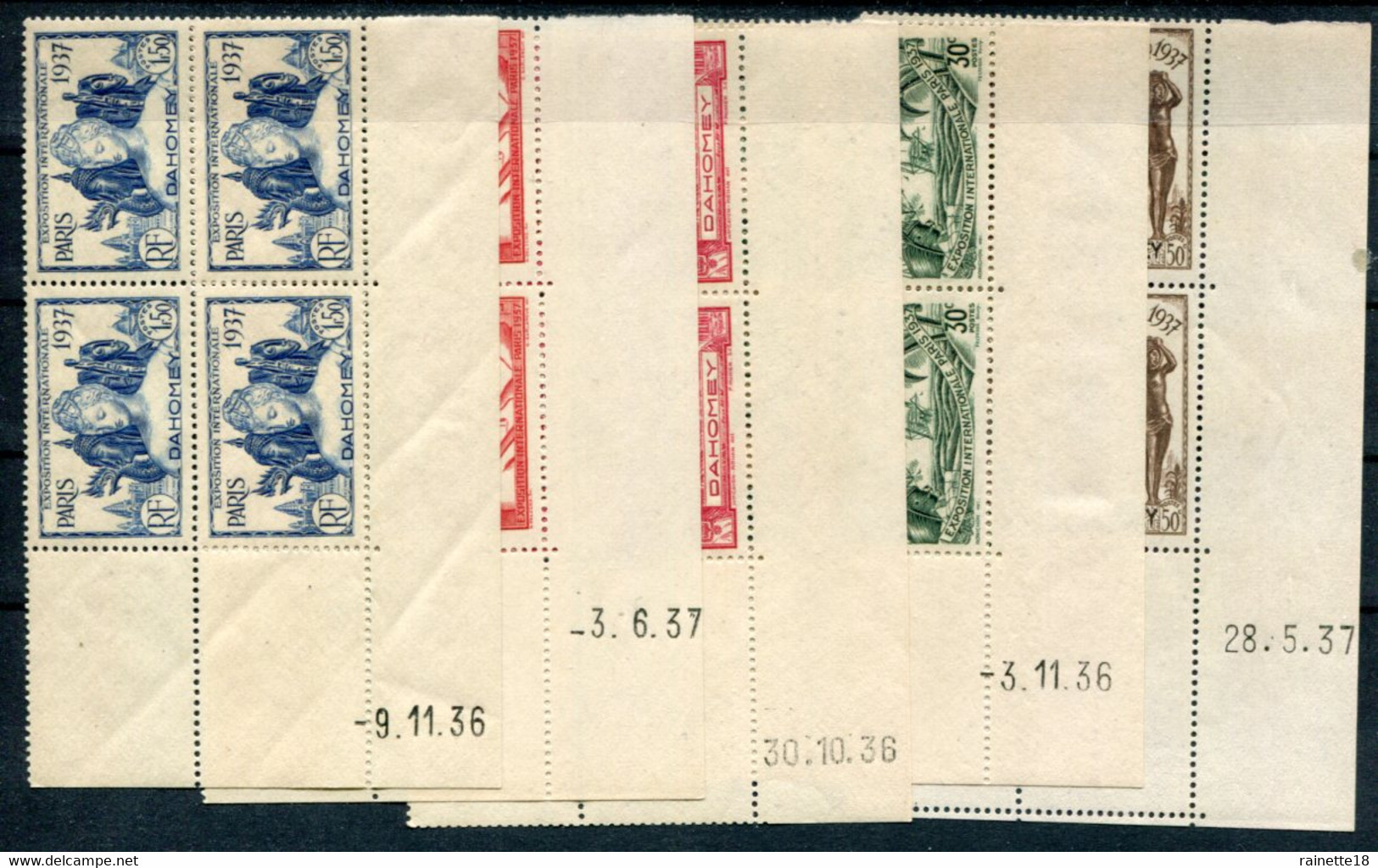 Dahomey               105/108 **   Blocs De 4, Coins Datés - Unused Stamps