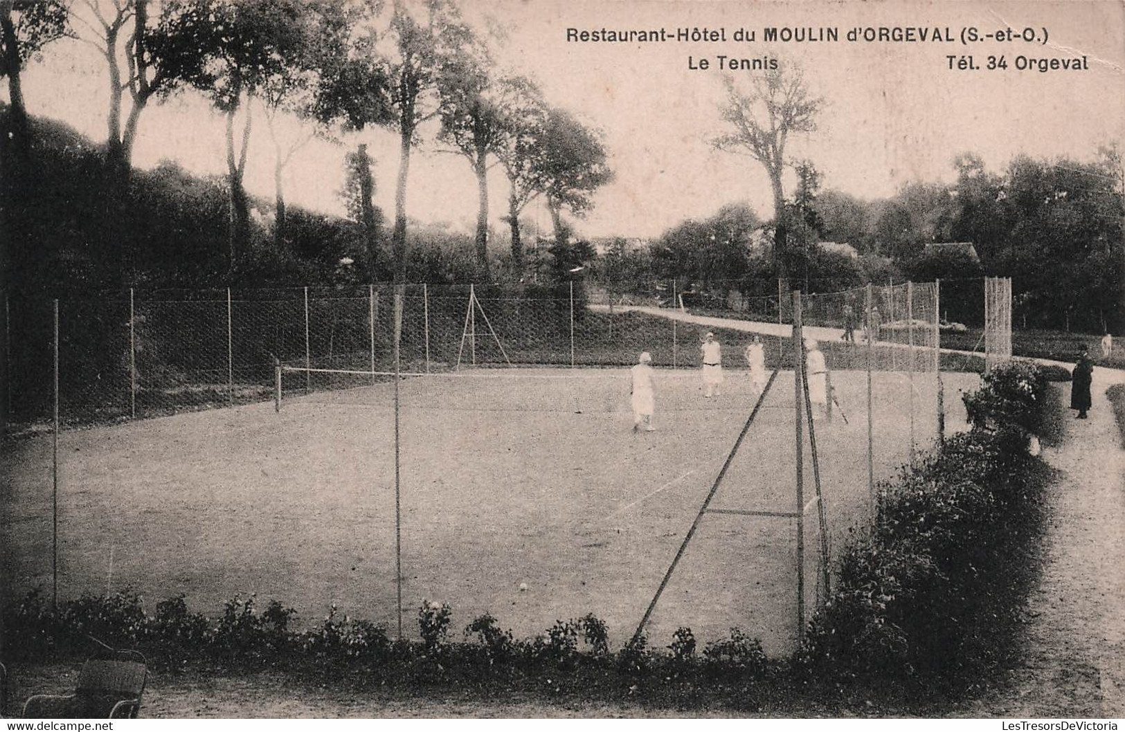 CPA Restaurant Hotel Dumoulin D'orgeval - Le Tennis - Cour De Tennis - Tenis