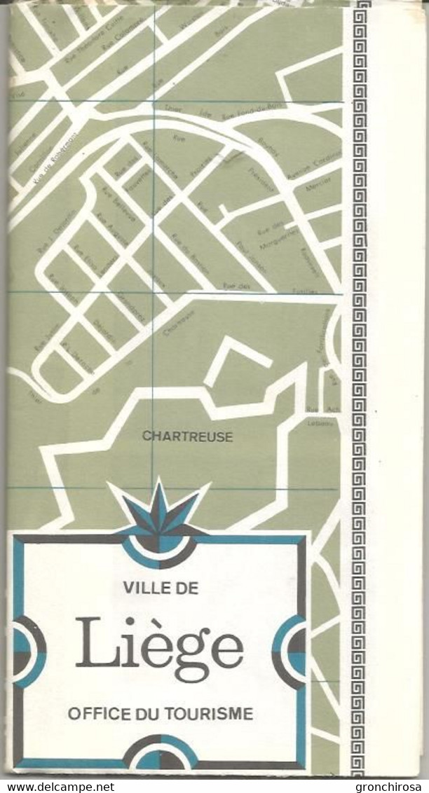 Ville De Liège, 1950, Carta Cm. 42 X 60. Ripiegata In 12. - Europa