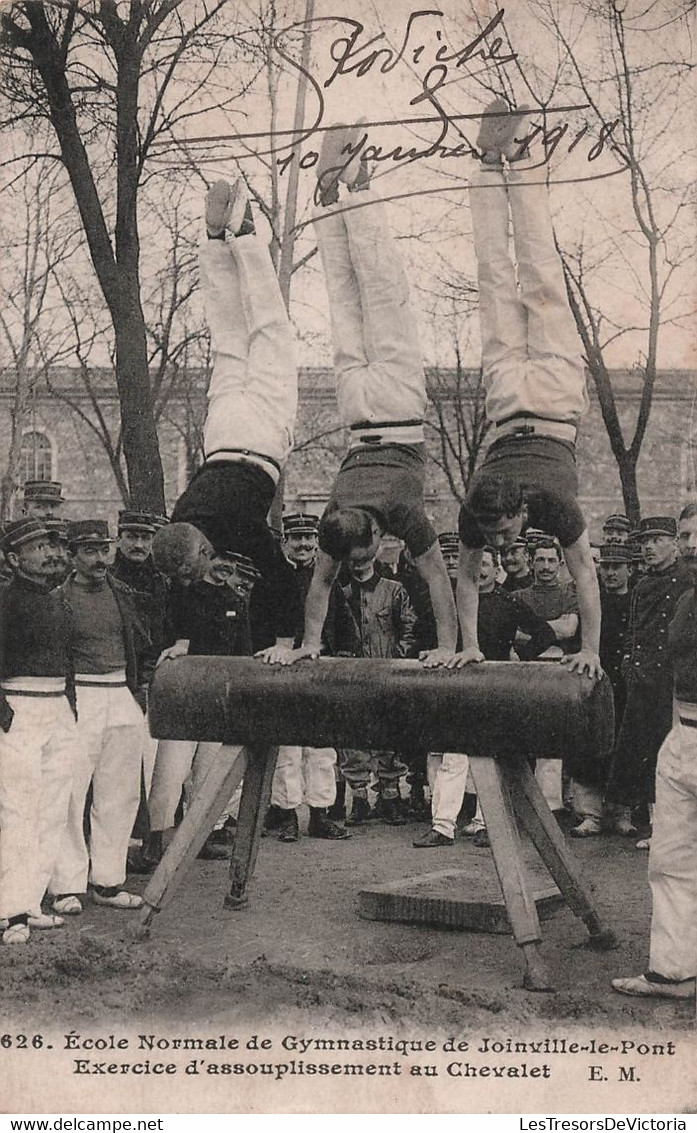 CPA Sport - Ecole Normale De Gymnastique De Joinville Le Pont - Exercice Au Chevalet - 1918 - Cachet Instruction Physiqu - Ginnastica