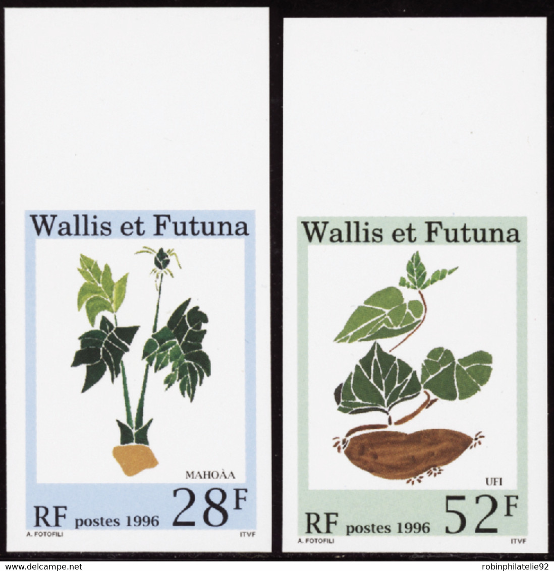 Wallis Et Futuna  Non Dentelés N°487 /488 Plantes (2 Valeurs) Qualité:** - Sin Dentar, Pruebas De Impresión Y Variedades