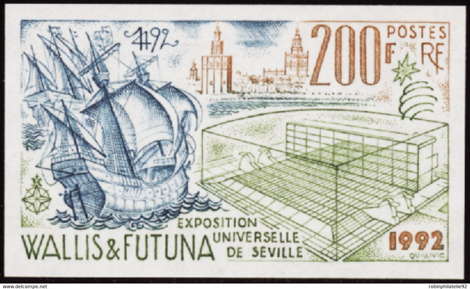 Wallis Et Futuna  Non Dentelés N°429 200f Expo' 92 Qualité:** - Imperforates, Proofs & Errors