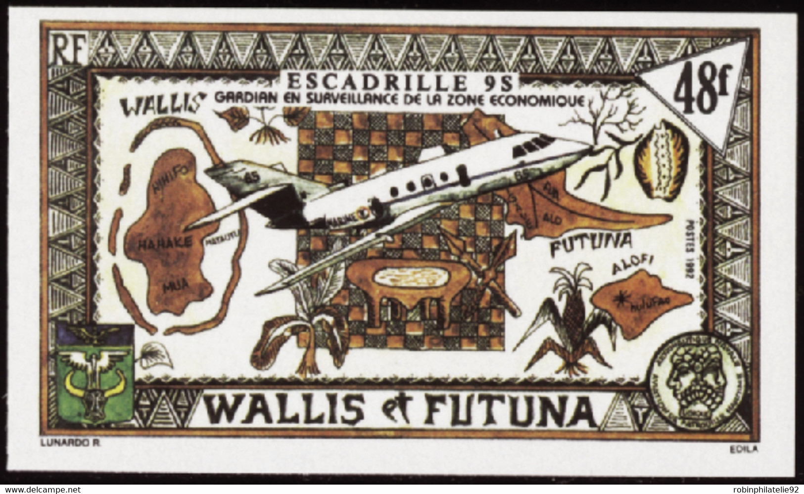 Wallis Et Futuna  Non Dentelés N°424 48f Surveillance Maritime Qualité:** - Imperforates, Proofs & Errors