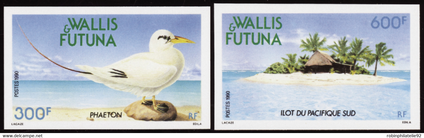 Wallis Et Futuna  Non Dentelés N°398 399 Faune Et  Paysage (2 Valeurs) Qualité:** - Sin Dentar, Pruebas De Impresión Y Variedades