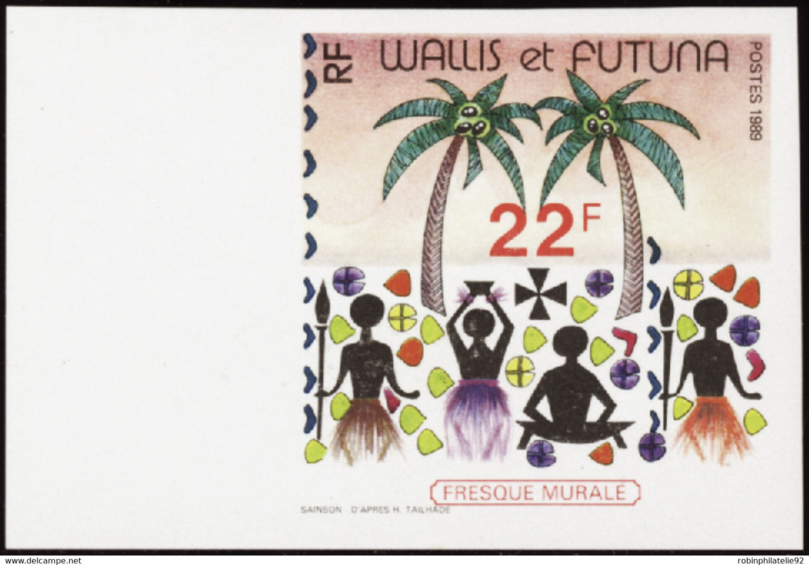 Wallis Et Futuna  Non Dentelés N°388 22f Fresque Murale Qualité:** - Imperforates, Proofs & Errors