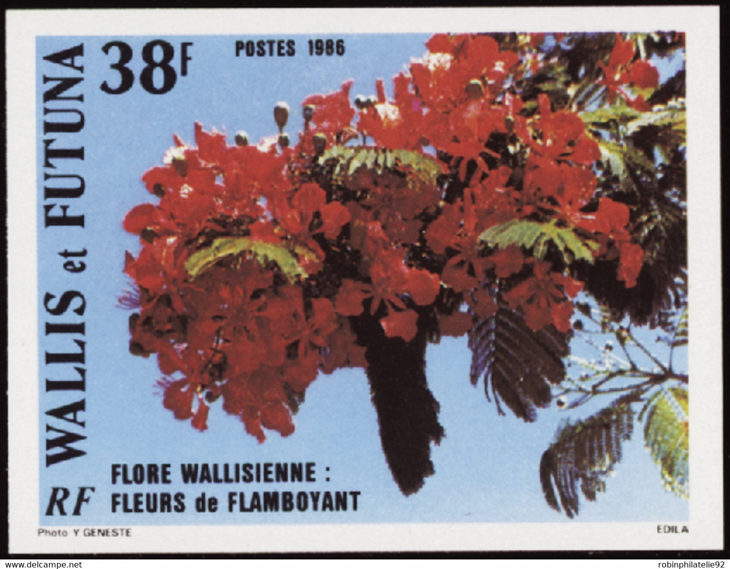 Wallis Et Futuna  Non Dentelés N°336 38f Flore Qualité:** - Sin Dentar, Pruebas De Impresión Y Variedades