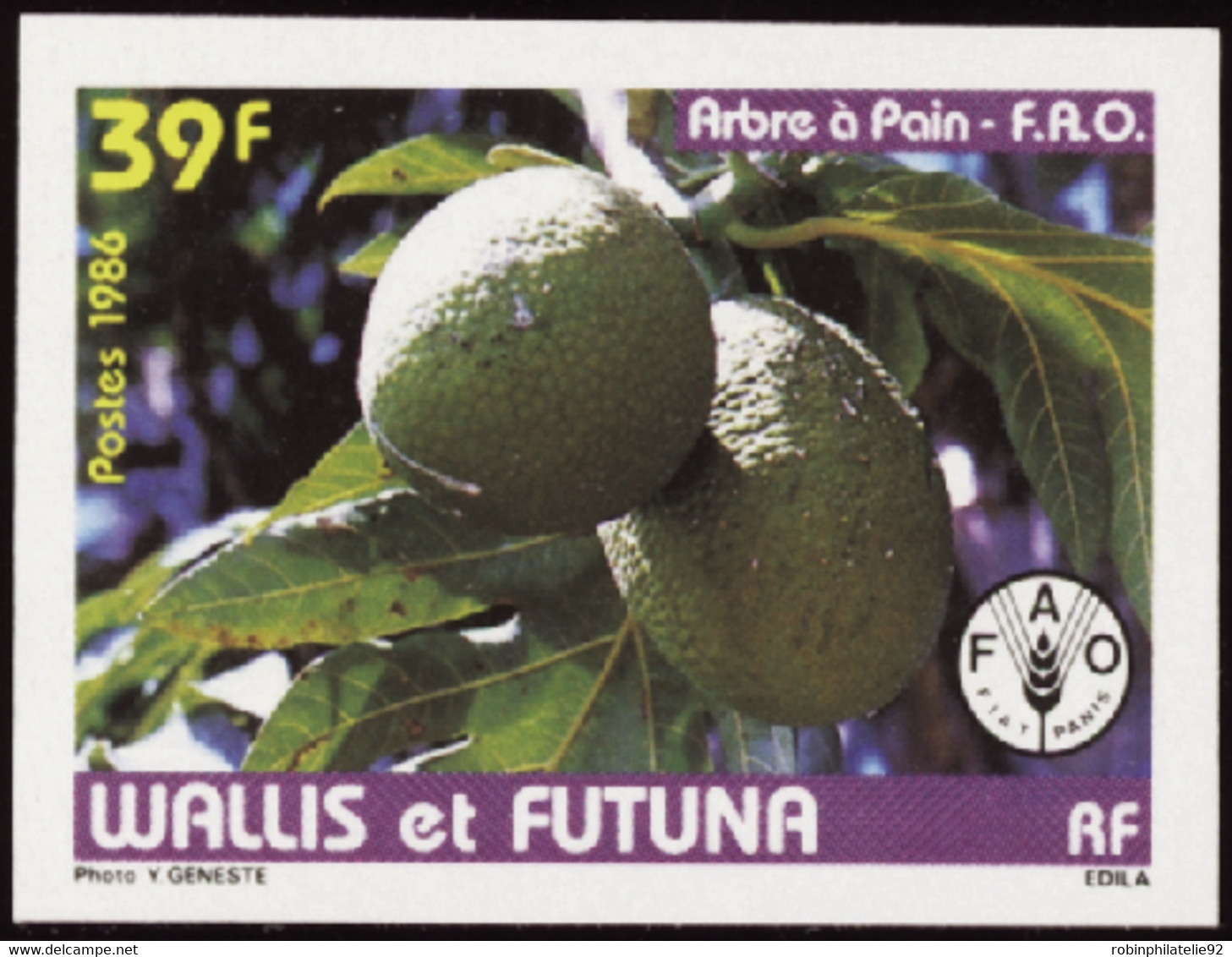 Wallis Et Futuna  Non Dentelés N°335 39f Flore Qualité:** - Imperforates, Proofs & Errors