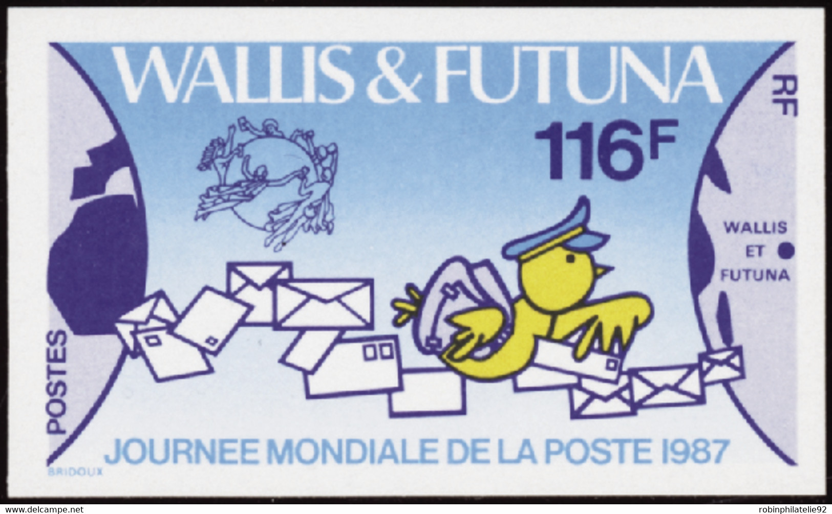 Wallis Et Futuna  Non Dentelés N°368 116f Journée Mondiale De La Poste Qualité:** - Imperforates, Proofs & Errors