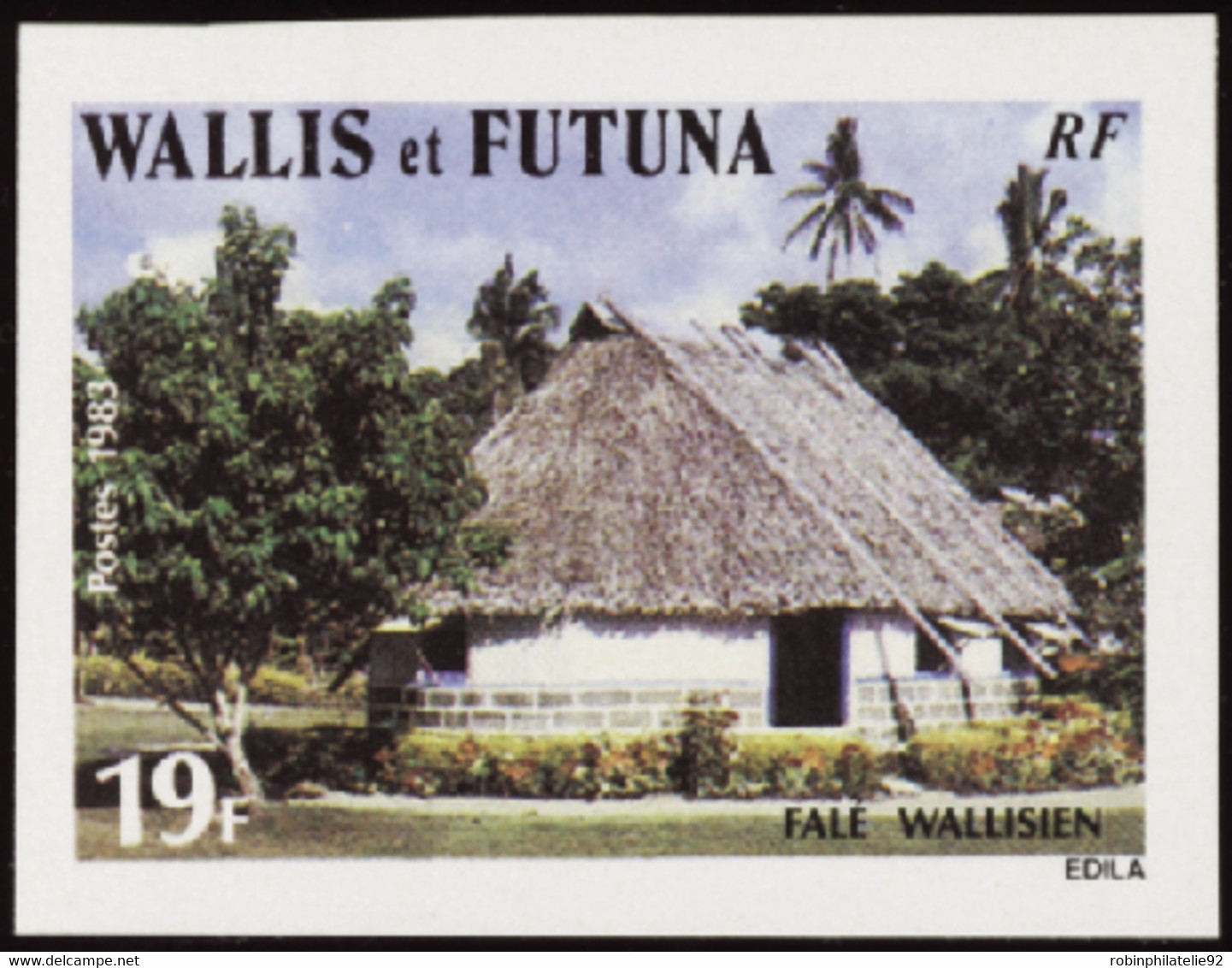 Wallis Et Futuna  Non Dentelés N°302 19f Habitat Qualité:** - Non Dentellati, Prove E Varietà