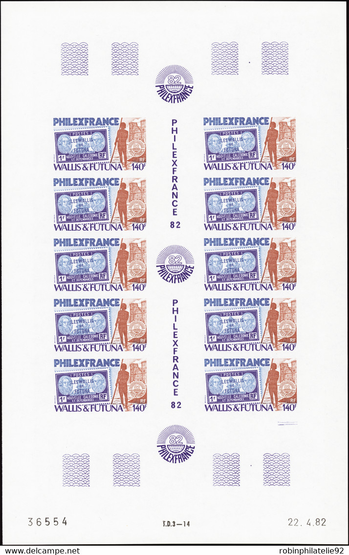 Wallis Et Futuna  Non Dentelés N°285 Philexfrance 82 Feuille De 10 Timbres Qualité:** - Imperforates, Proofs & Errors