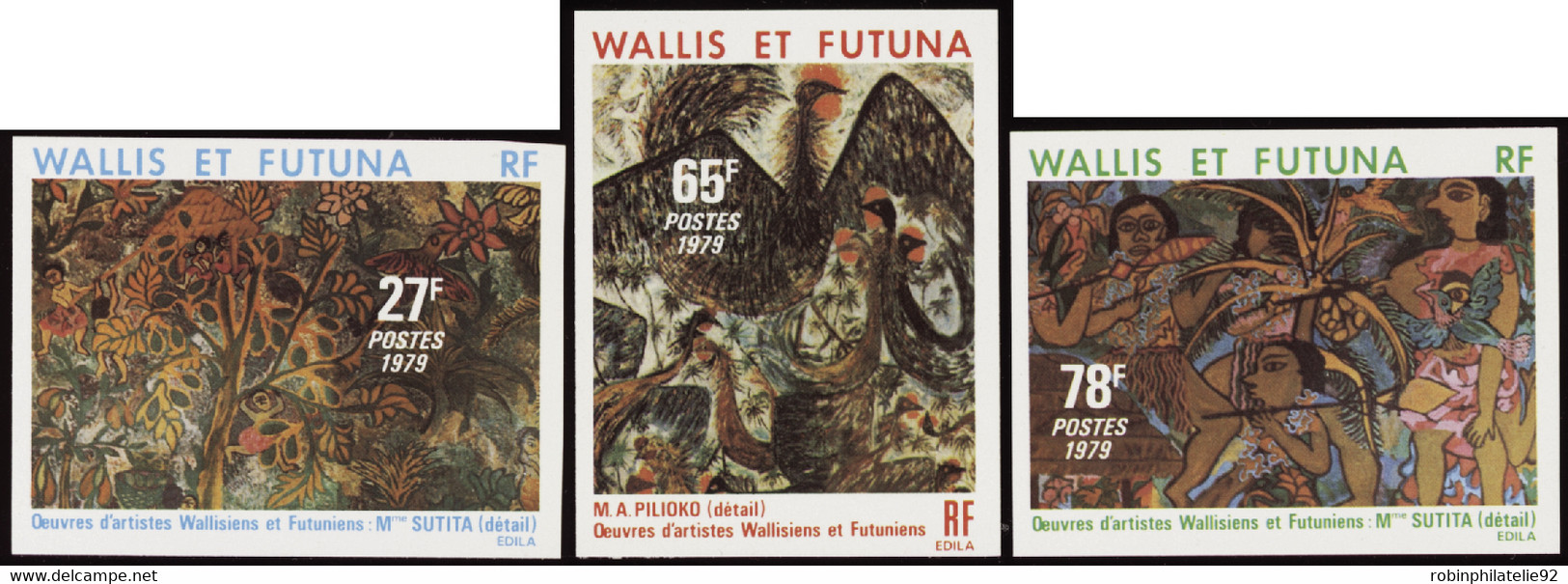 Wallis Et Futuna  Non Dentelés N°245 /257 Tableaux (3 Valeurs) Qualité:** - Imperforates, Proofs & Errors