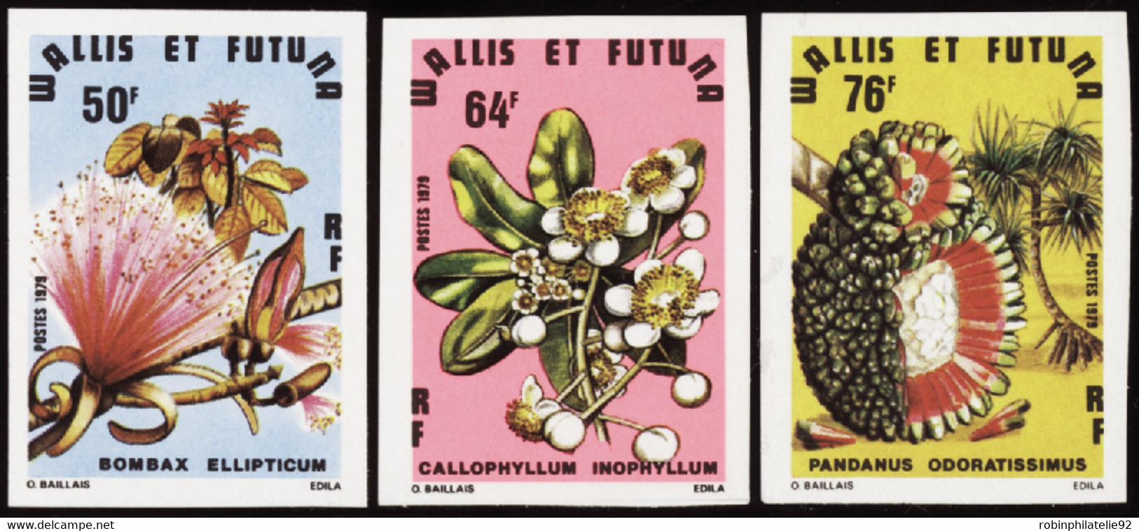 Wallis Et Futuna  Non Dentelés N°234 /236 Flore (3 Valeurs) Qualité:** - Imperforates, Proofs & Errors