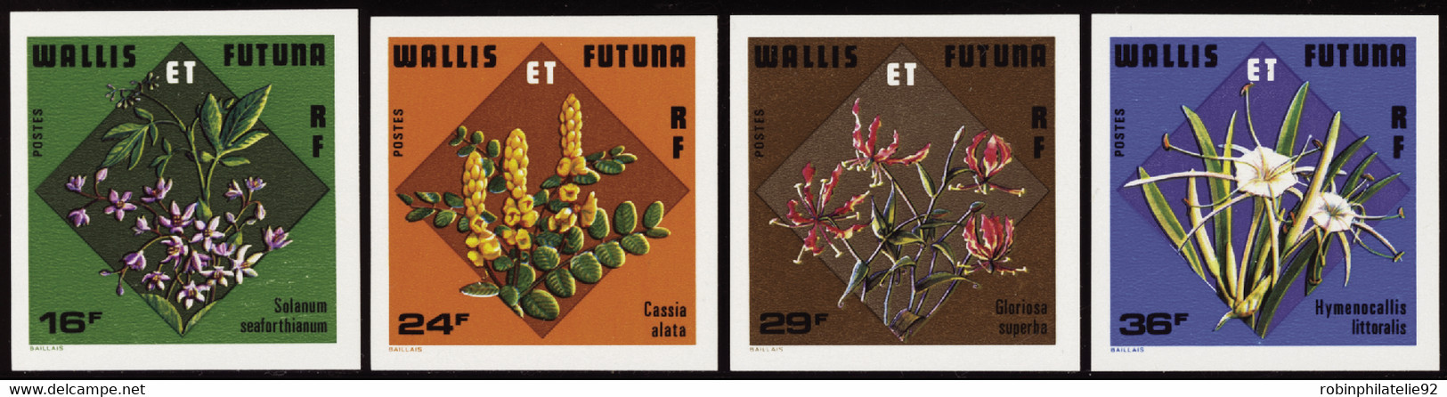 Wallis Et Futuna  Non Dentelés N°213 /216 Fleurs (4 Valeurs) Qualité:** - Geschnittene, Druckproben Und Abarten