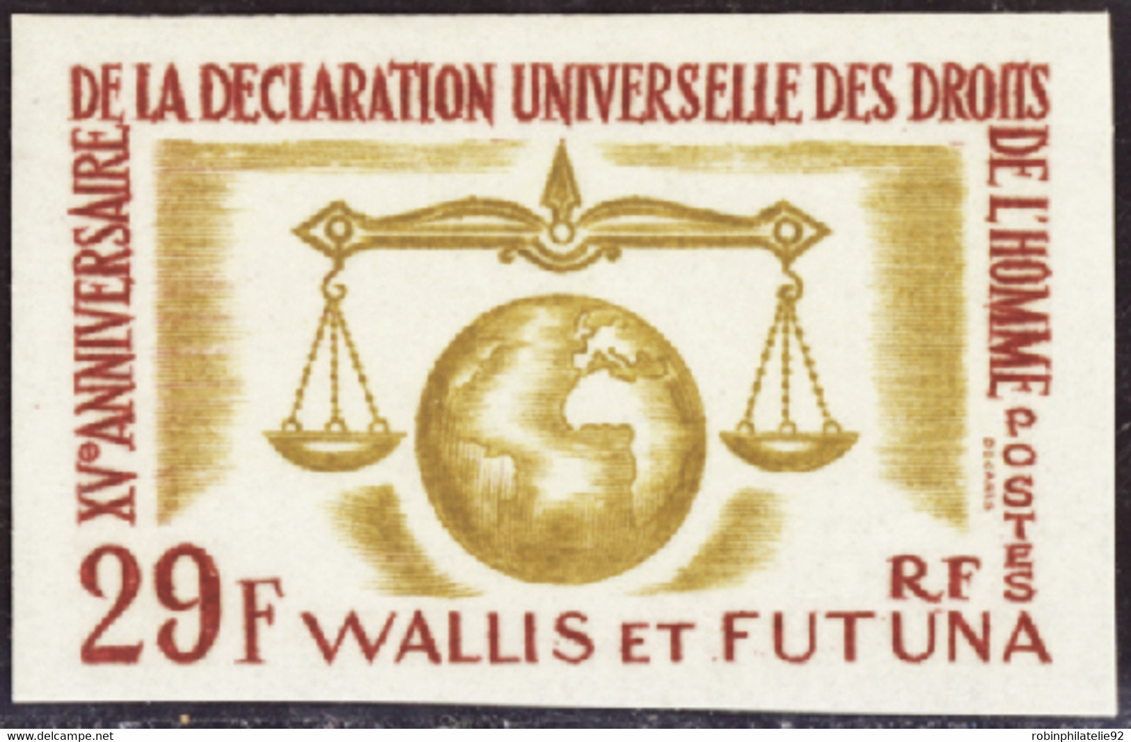 Wallis Et Futuna  Non Dentelés N°169 Déclaration Des Droits De L'homme Non Dentelé Qualité:** - Geschnittene, Druckproben Und Abarten