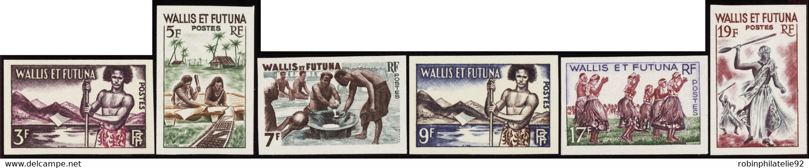 Wallis Et Futuna  Non Dentelés N°157 /158B  Aspects Des îles 6 Valeurs Non Dentelées Qualité:** - Non Dentellati, Prove E Varietà