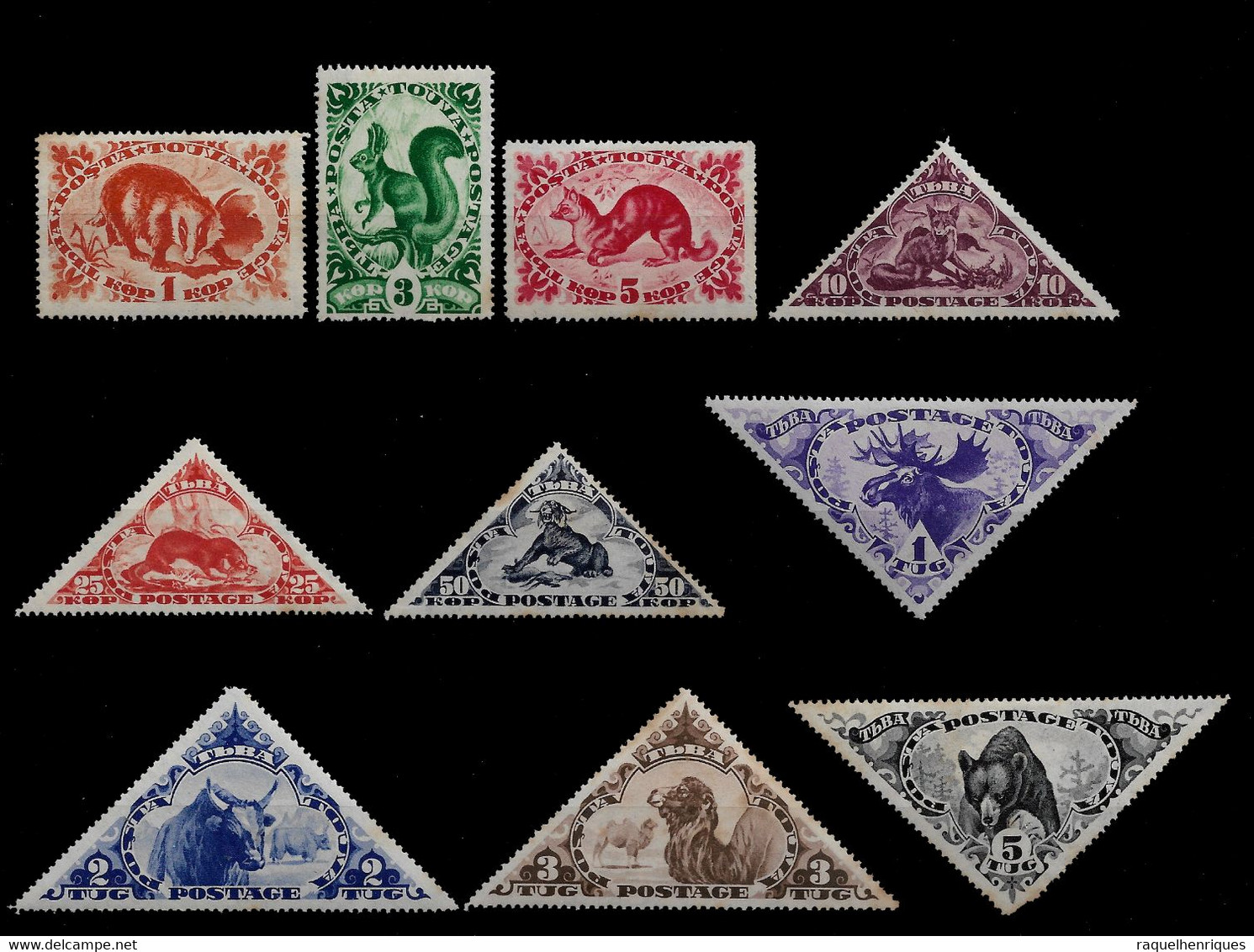 RUSSIA TANNU TOUVA STAMP - 1935 Animals FAUNA SET MH (BA5#300) - Toeva