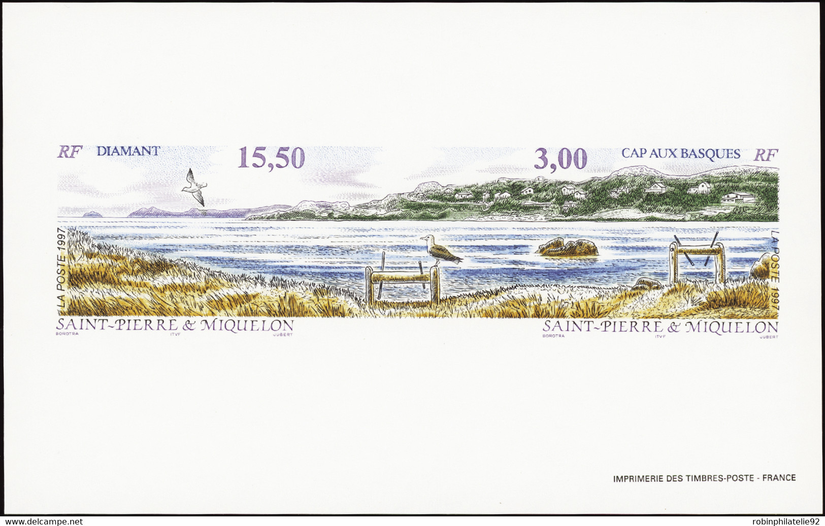 Saint Pierre Et Miquelon épreuves De Luxe N°654 A Cap Aux Basques-Diamant Triptyque Qualité:** - Non Dentelés, épreuves & Variétés