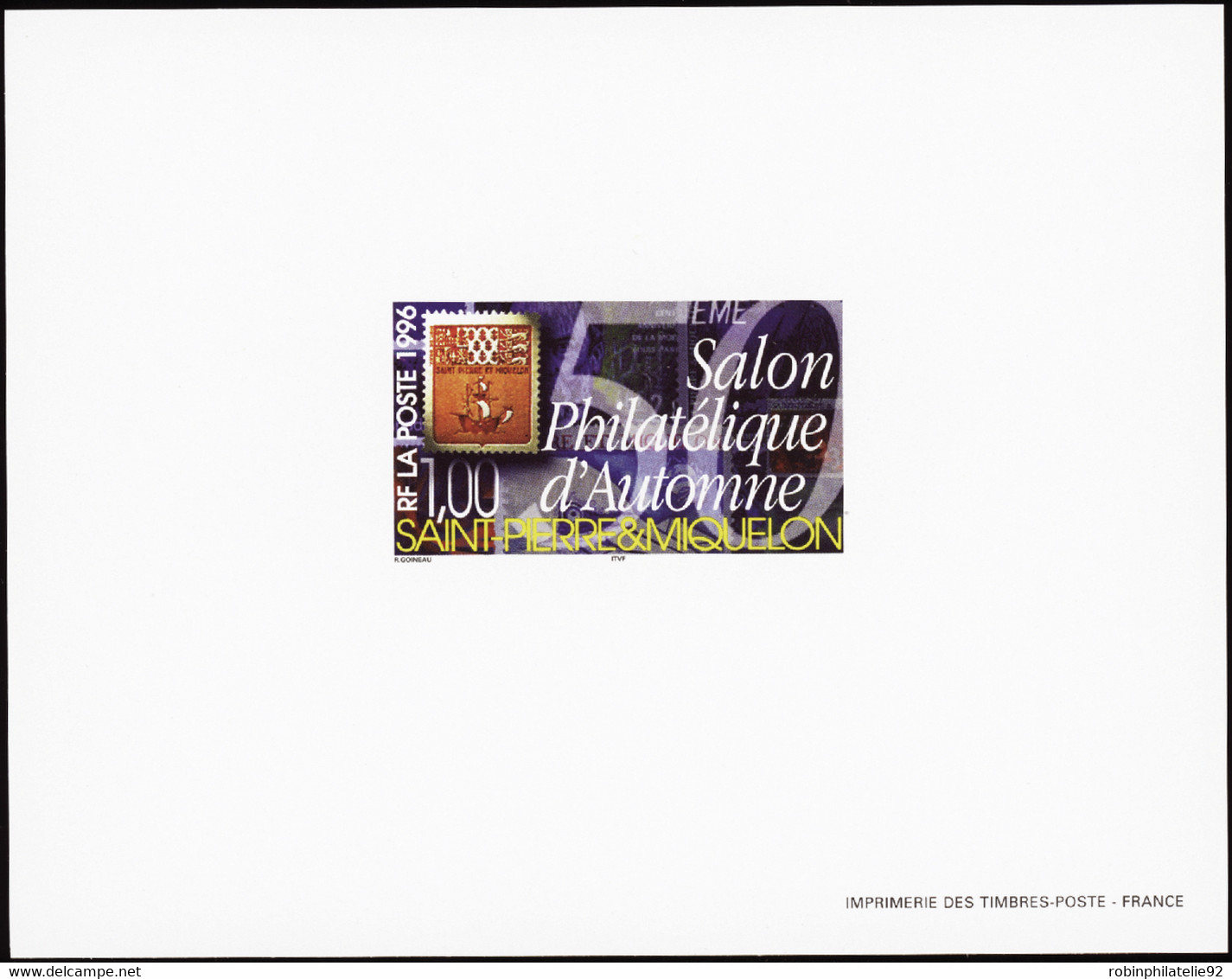 Saint Pierre Et Miquelon épreuves De Luxe N°637 50ème Salon Philatélique D'automne Bloc Gommé Qualité:** - Imperforates, Proofs & Errors