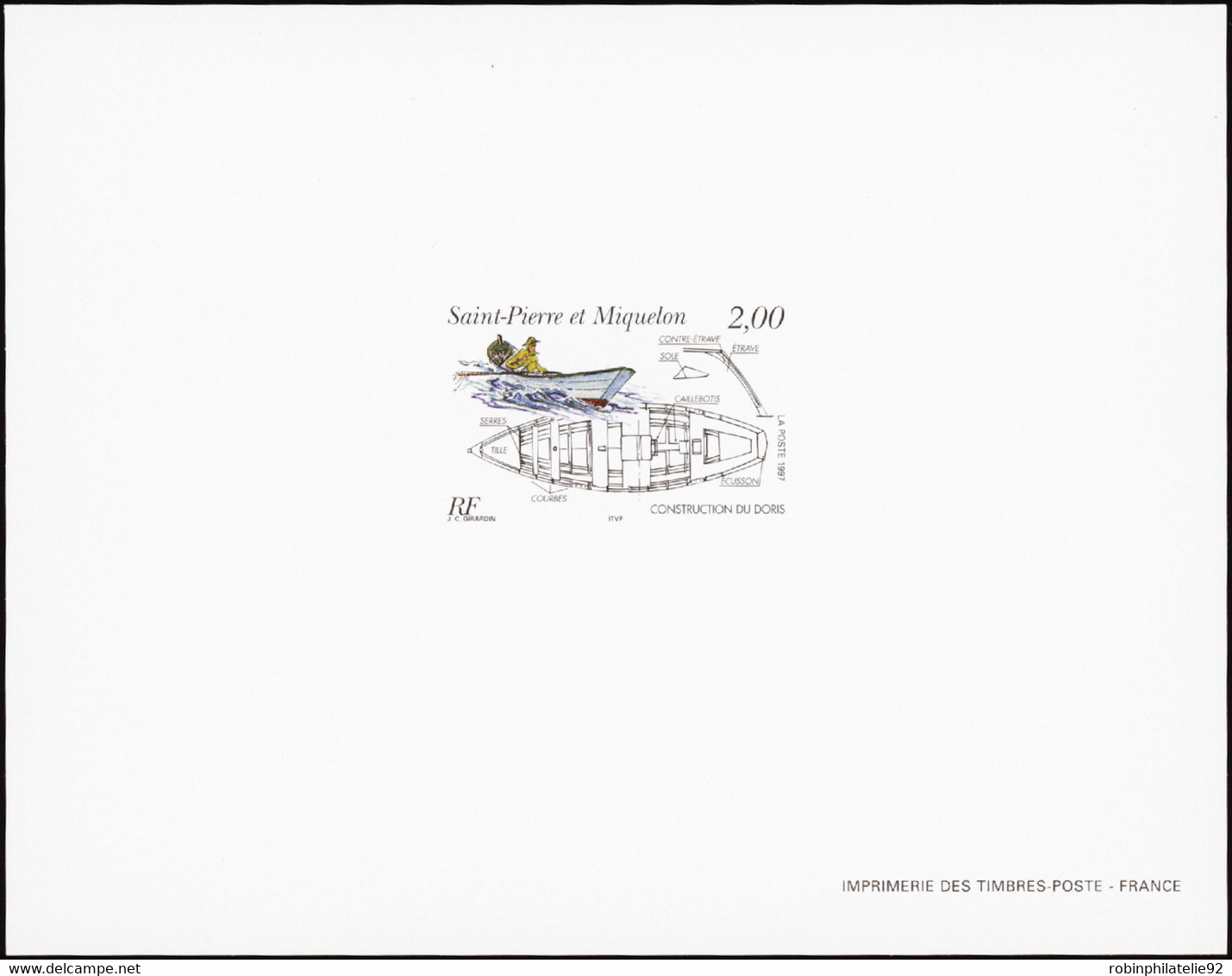 Saint Pierre Et Miquelon épreuves De Luxe N°645 Le Doris Bloc Gommé Qualité:** - Non Dentellati, Prove E Varietà