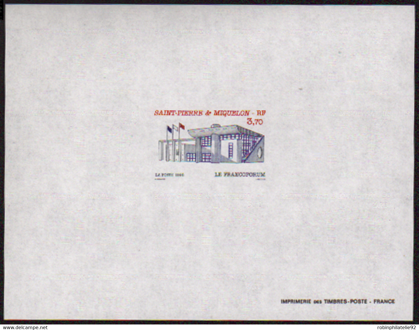 Saint Pierre Et Miquelon épreuves De Luxe N°621 3f70 Bâtiments Publics Bloc Gommé Qualité:** - Imperforates, Proofs & Errors