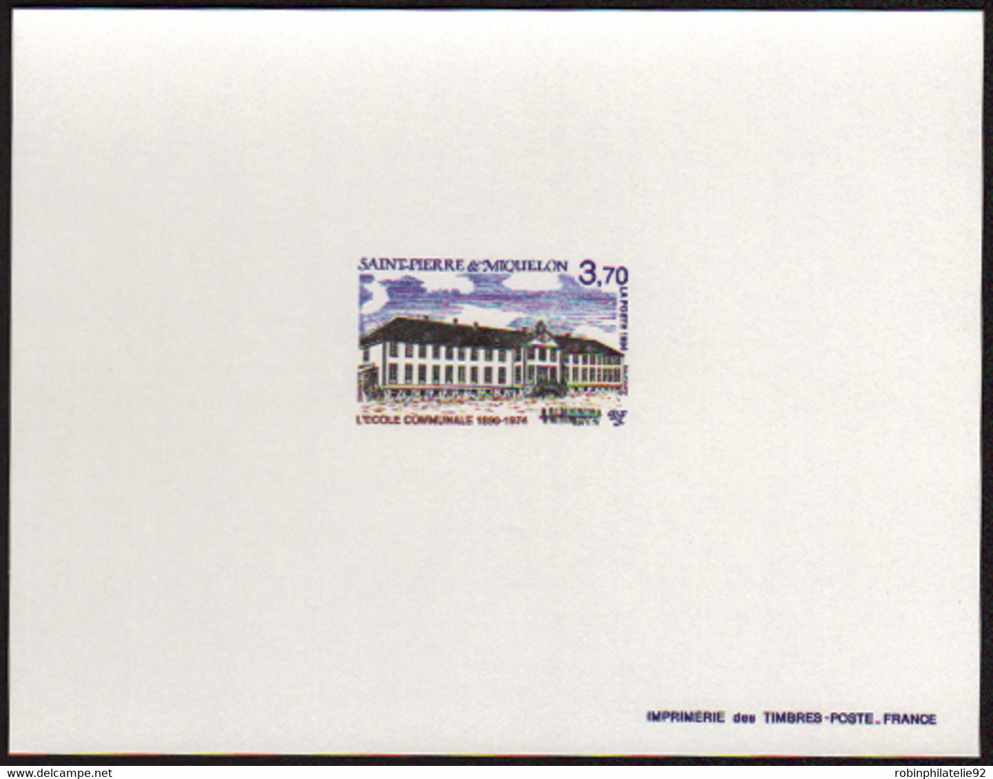 Saint Pierre Et Miquelon épreuves De Luxe N°607 3f70 Bâtiments Publics épreuve De Luxe - Non Dentelés, épreuves & Variétés