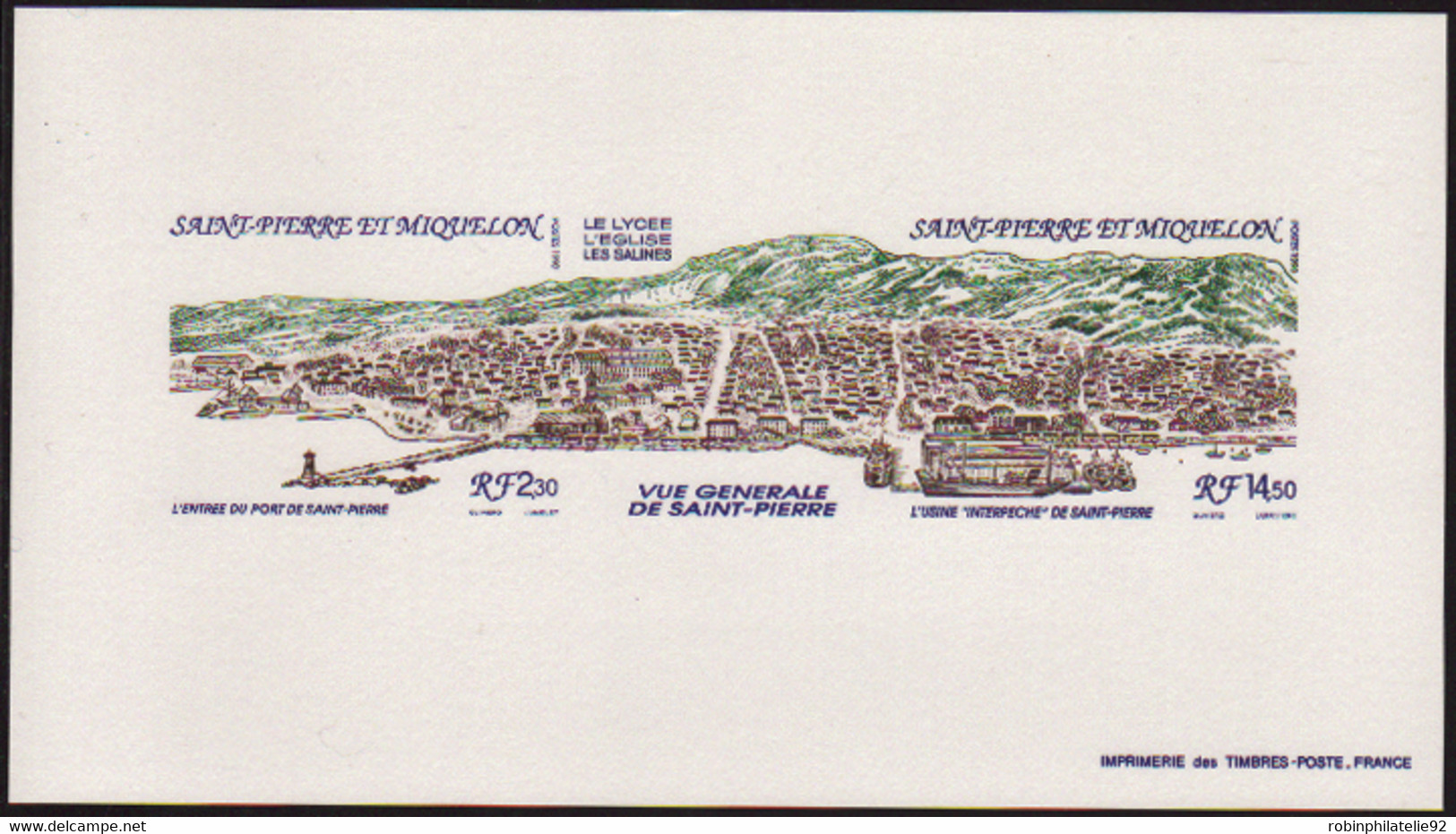 Saint Pierre Et Miquelon épreuves De Luxe N°530 A Triptyque épreuve Collective - Imperforates, Proofs & Errors