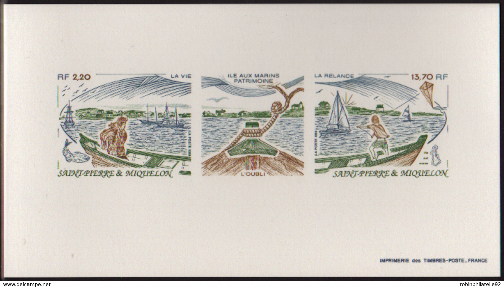 Saint Pierre Et Miquelon épreuves De Luxe N°509 A Triptyque épreuve Collective - Imperforates, Proofs & Errors