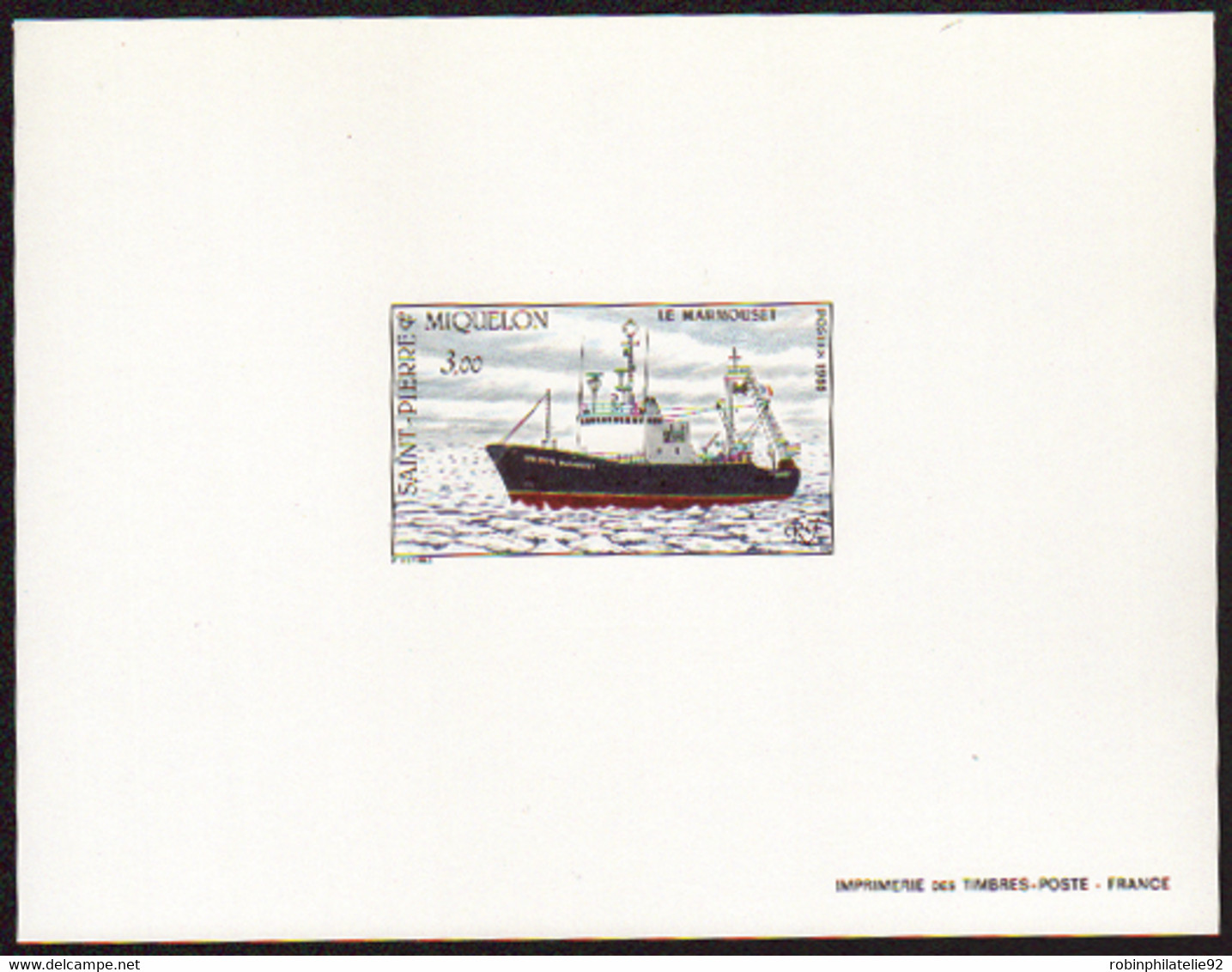 Saint Pierre Et Miquelon épreuves De Luxe N°493 3f Chalutier épreuve De Luxe - Imperforates, Proofs & Errors