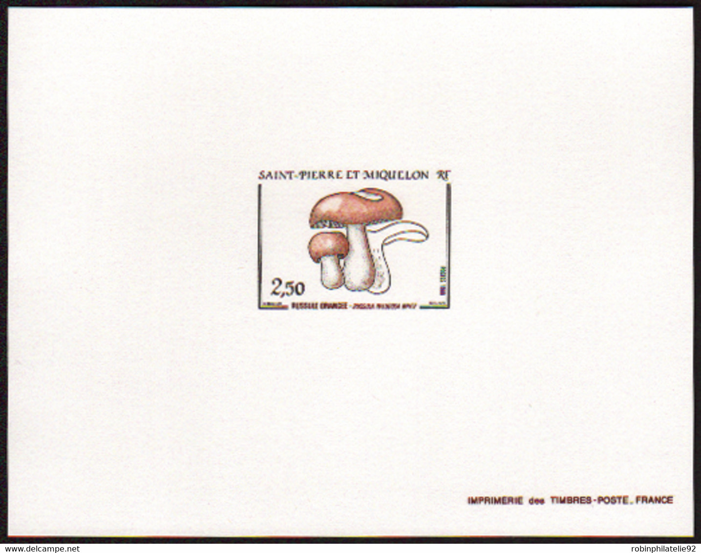 Saint Pierre Et Miquelon épreuves De Luxe N°486 2f50 Champignon épreuve De Luxe - Non Dentelés, épreuves & Variétés