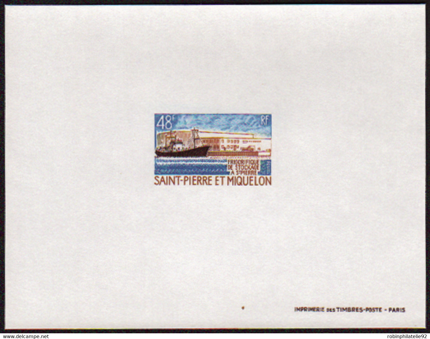 Saint Pierre Et Miquelon épreuves De Luxe N°406 48f Frigorifique De Stockage épreuve De Luxe - Imperforates, Proofs & Errors