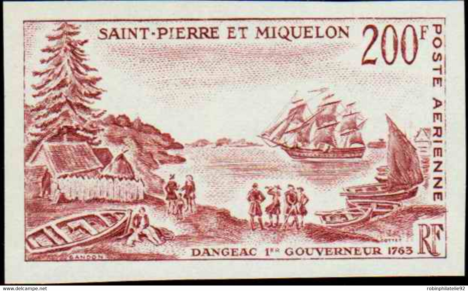 Saint Pierre Et Miquelon Essais De Couleur Poste Aérienne N°30 Gouverneur Dangeac Qualité:** - Imperforates, Proofs & Errors