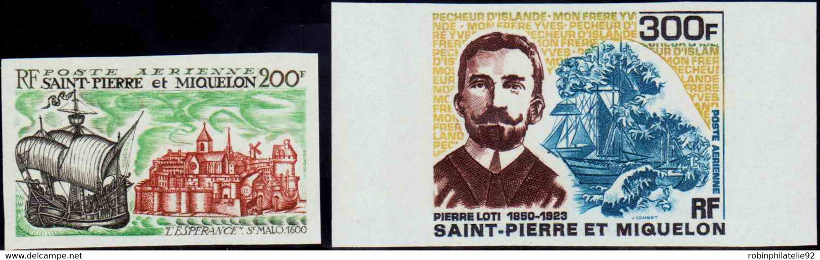 Saint Pierre Et Miquelon Non Dentelés Poste Aérienne N°46 /47 Bateaux 2 Valeurs Qualité:** - Imperforates, Proofs & Errors