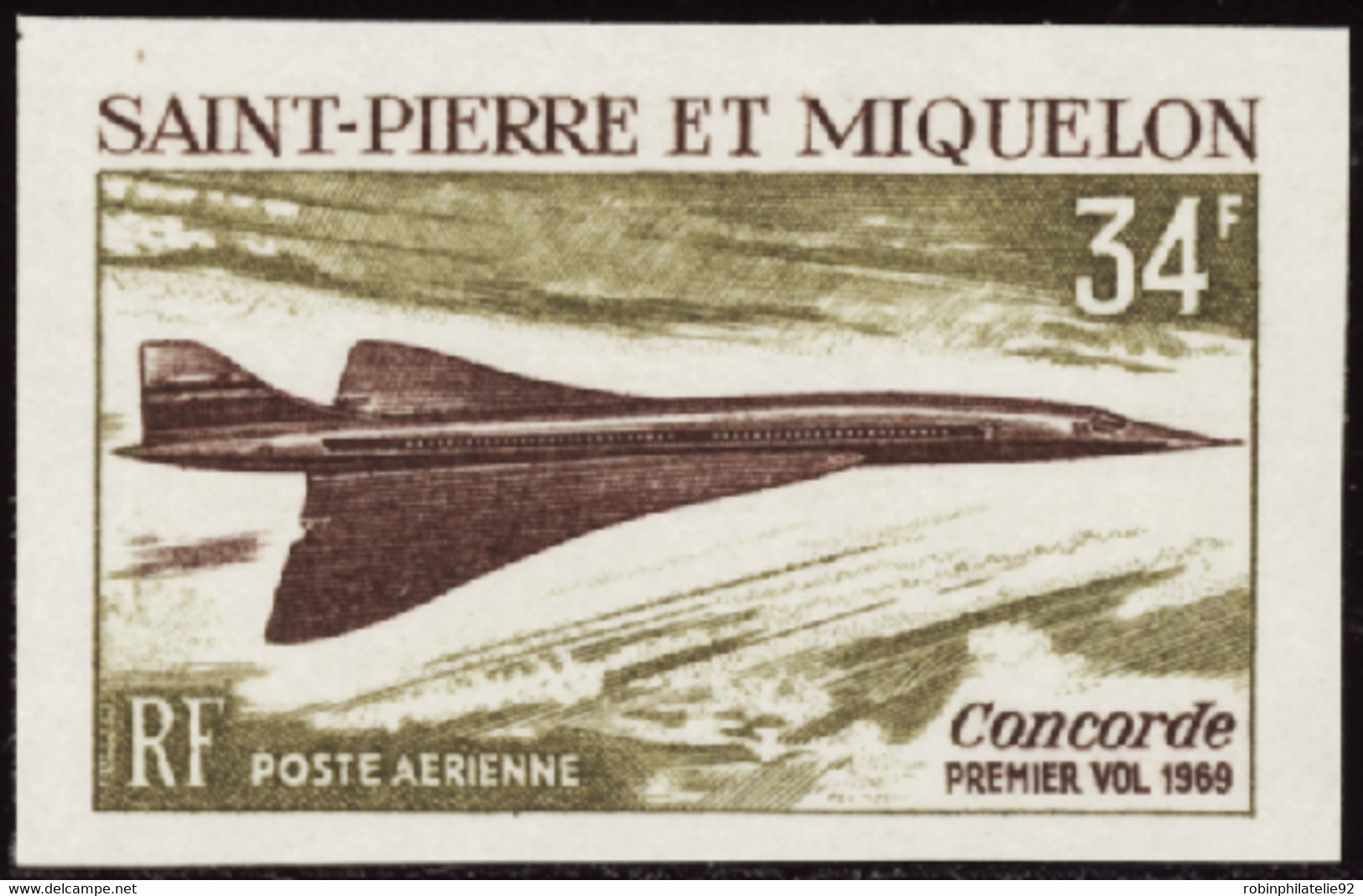 Saint Pierre Et Miquelon Non Dentelés Poste Aérienne N°43 Concorde  Qualité:** - Non Dentelés, épreuves & Variétés