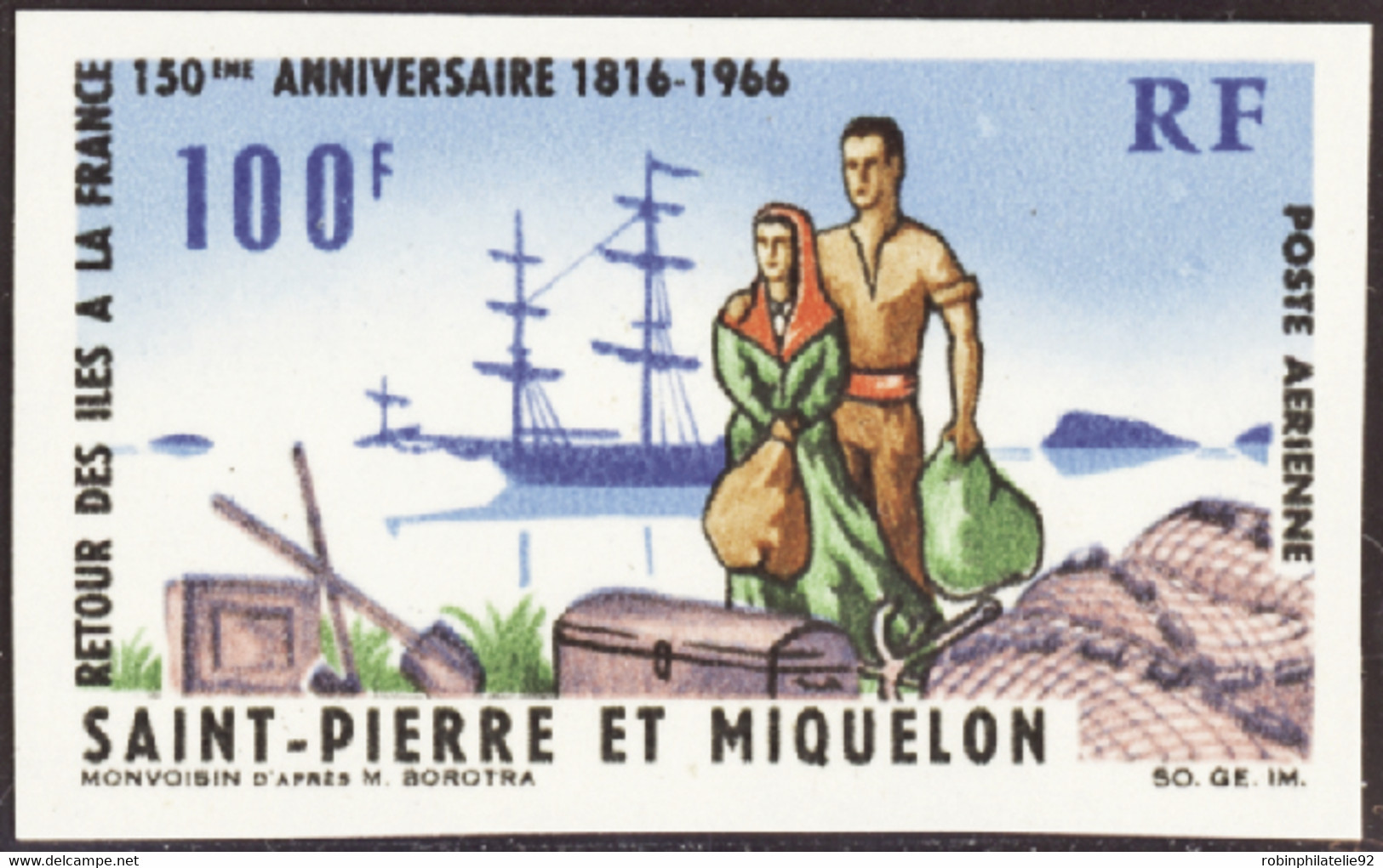 Saint Pierre Et Miquelon Non Dentelés Poste Aérienne N°36 Retour Des îles à La France Non Dentelé Qualité:** - Imperforates, Proofs & Errors