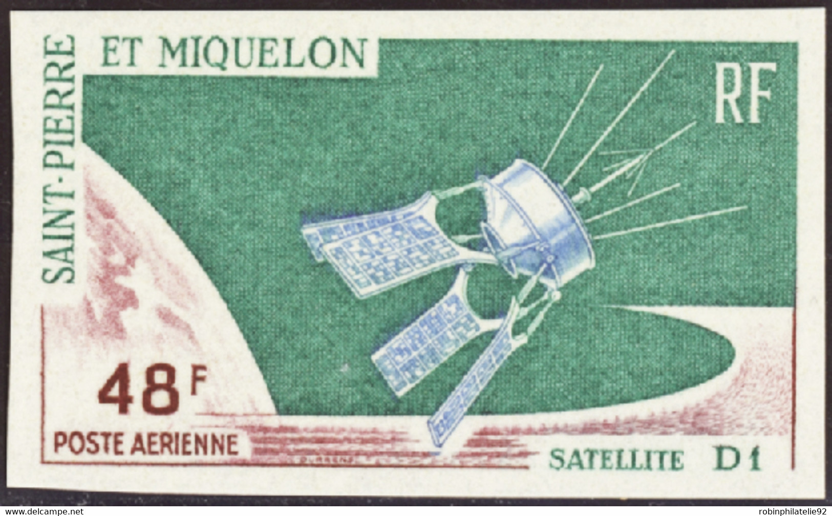 Saint Pierre Et Miquelon Non Dentelés Poste Aérienne N°35 Satellite D1  Non Dentelé Qualité:** - Non Dentellati, Prove E Varietà