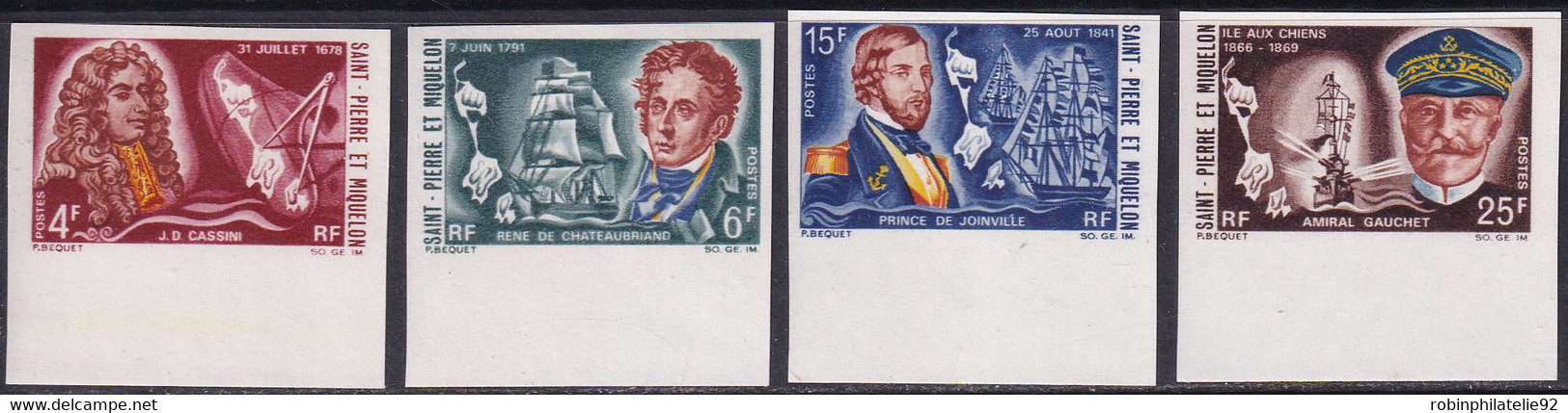 Saint Pierre Et Miquelon Non Dentelés N°380 /383 Célébrités 4 Valeurs Qualité:** - Imperforates, Proofs & Errors