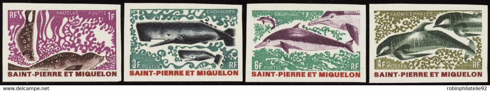 Saint Pierre Et Miquelon Non Dentelés N°391 /394 Animaux Marins 4 Valeurs Qualité:** - Non Dentellati, Prove E Varietà