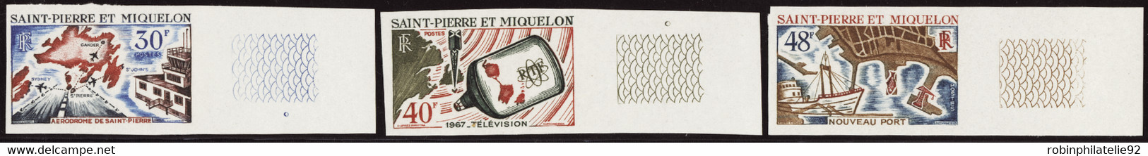 Saint Pierre Et Miquelon Non Dentelés N°376 /378 Aménagements 3 Valeurs Qualité:** - Non Dentelés, épreuves & Variétés