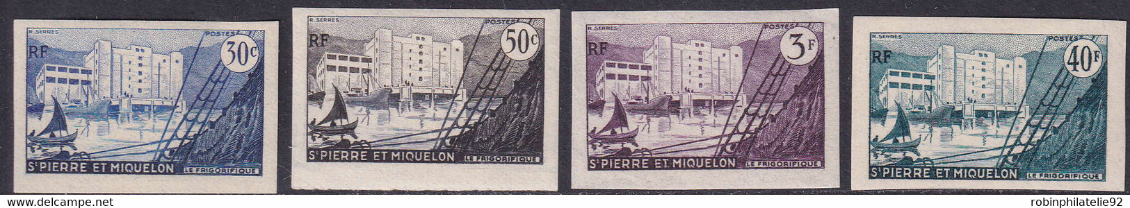 Saint Pierre Et Miquelon Non Dentelés N°348 /351 Le Frigorifique De Saint-Pierre 4 Valeurs Qualité:** - Imperforates, Proofs & Errors
