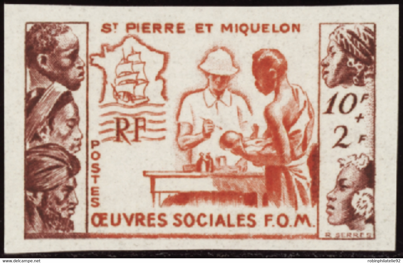 Saint Pierre Et Miquelon Non Dentelés N°344 Œuvre Sociales Non Dentelé Qualité:** - Imperforates, Proofs & Errors