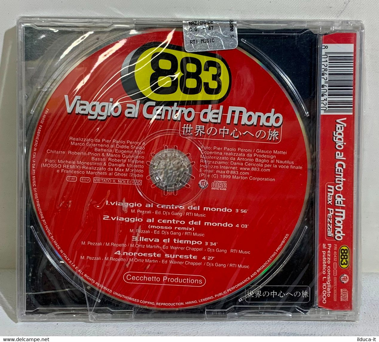 I107979 CD Single - 883 - Viaggio Al Centro Del Mondo - Cecchetto 1999 SIGILLATO - Other - Italian Music