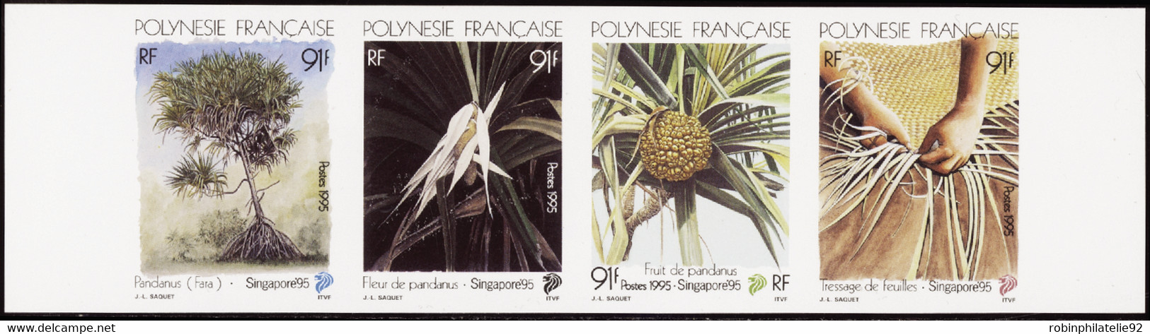 Polynésie Non Dentelés N°489 /492 Singapore' 95 Bande Qualité:** - Non Dentelés, épreuves & Variétés