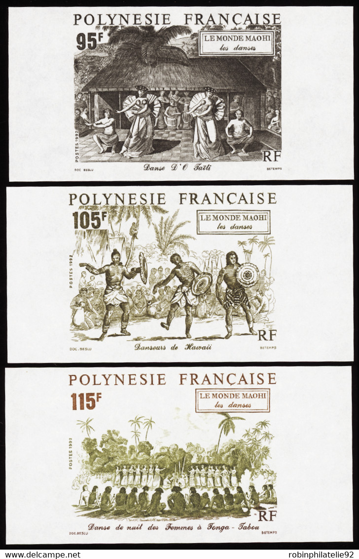 Polynésie Non Dentelés N°410 /412 Le Monde Maohi III (3 Valeurs) Qualité:** - Imperforates, Proofs & Errors