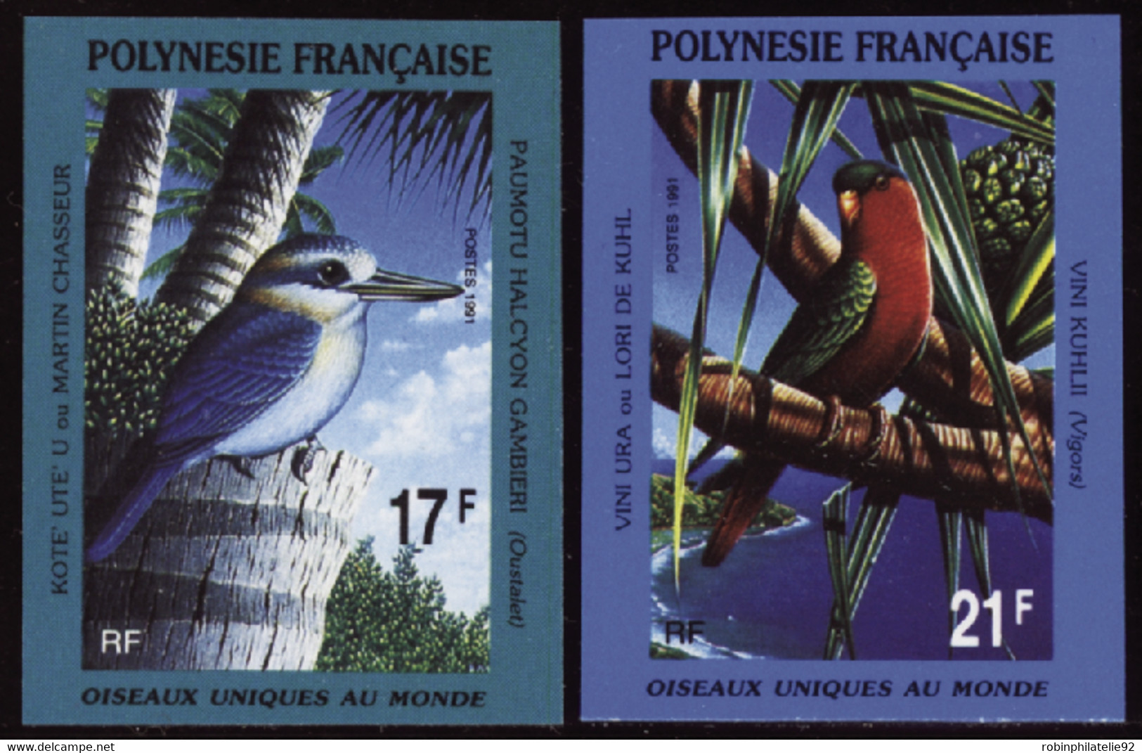 Polynésie Non Dentelés N°383 /384 Faune Oiseaux (2 Valeurs) Qualité:** - Non Dentelés, épreuves & Variétés